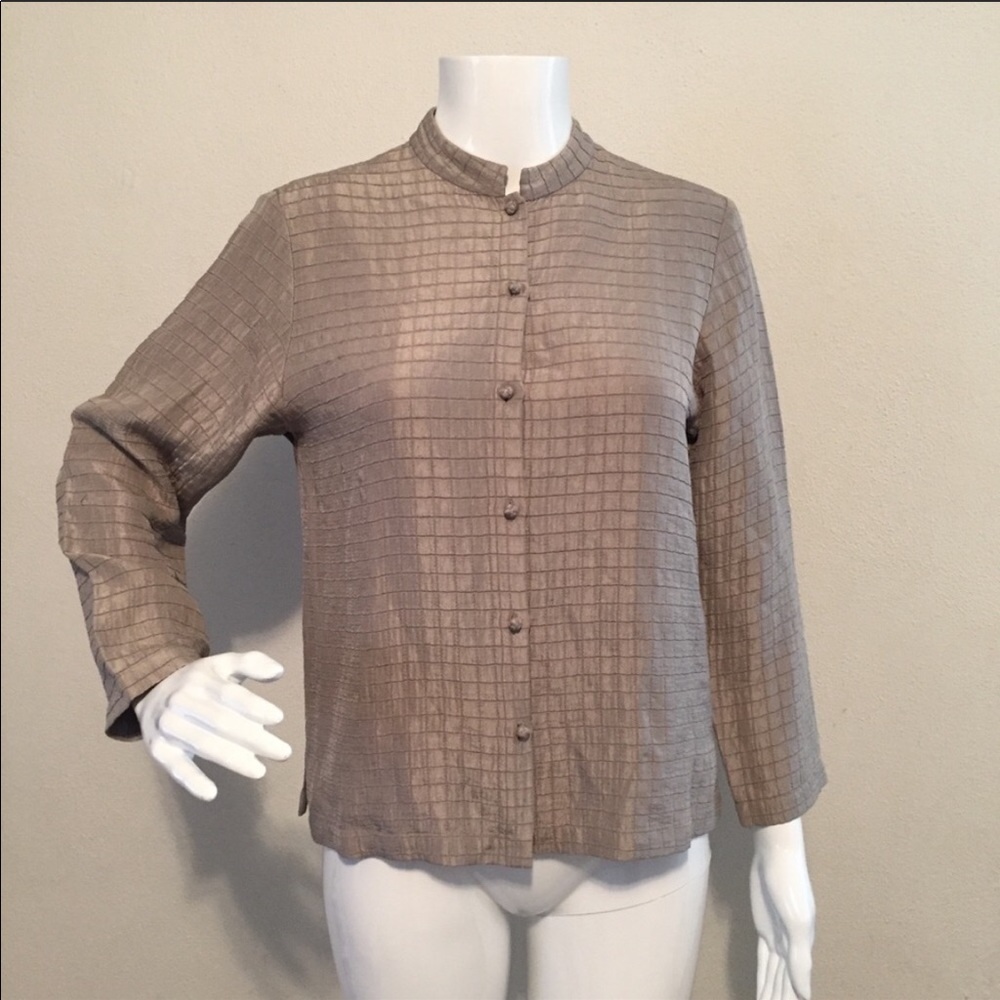 Eileen Fisher Silk/Linen Blouse Size Petite Petite